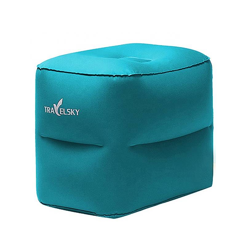 Travelsky New Design Atmospheric Valve Patent Tpu Inflatable Leg Foot Rest Travel Pillow For Travel